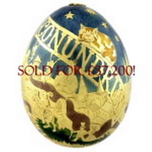 Golden 'Conundrum' Egg sells for record £37,200!